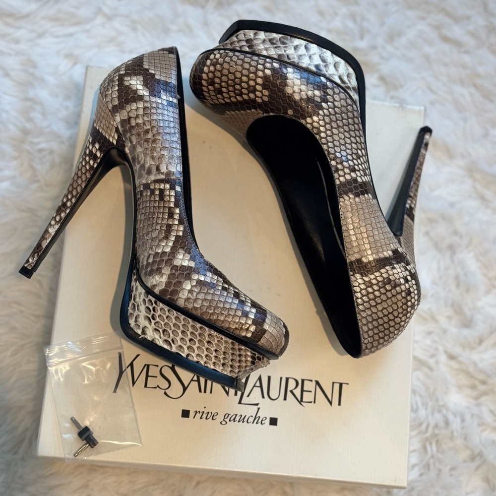 YSL Saint Laurent snakeskin heels